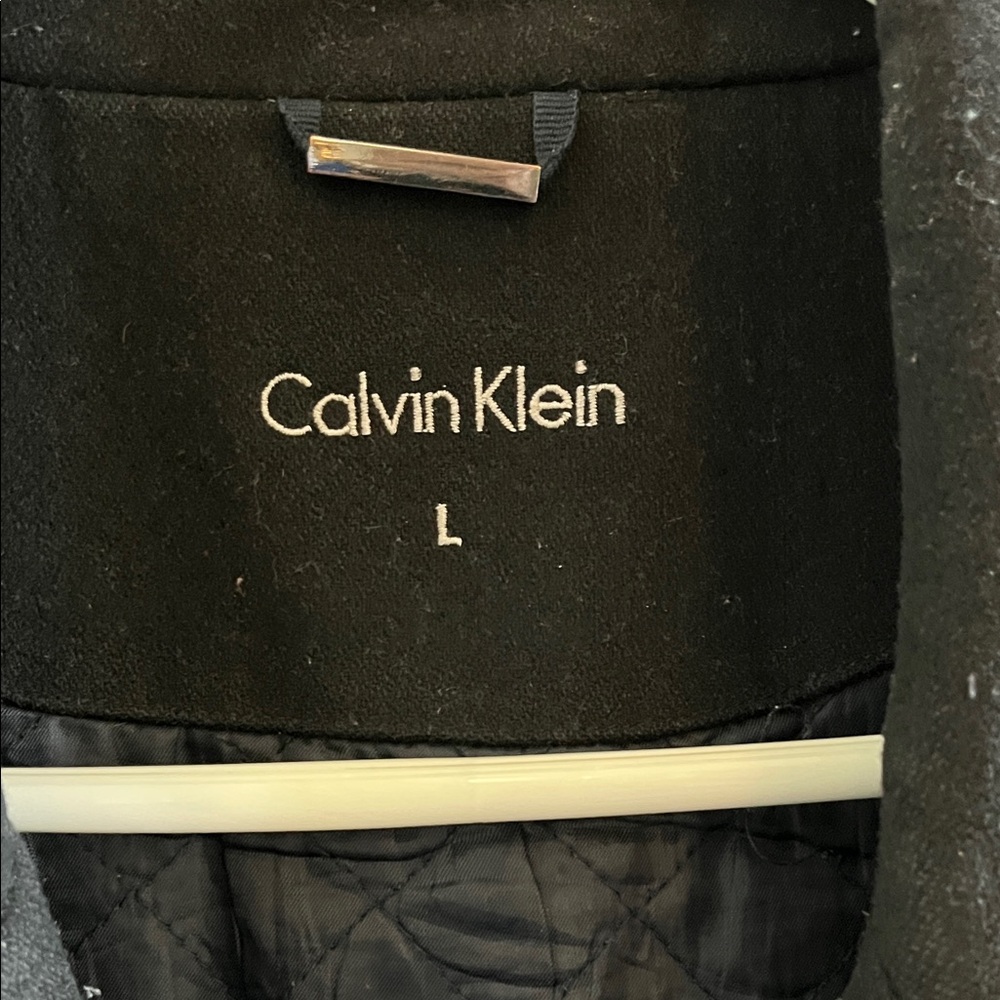 Calvin Klein Men's Classic Black Pea Coat - Picture 2 of 10